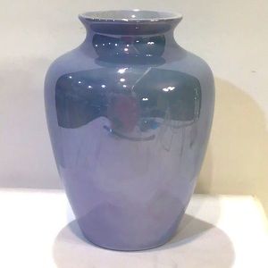 Fraunfelter porcelain blue luster vase EUC